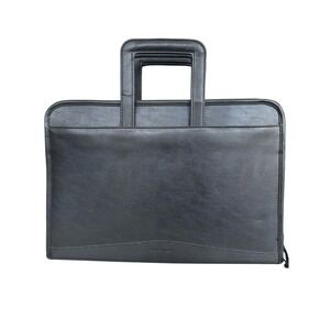 Vintage black COMPAQ Folio laptop carry case leather